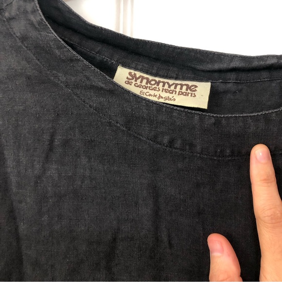 Black linen t shirt - Picture 2 of 3